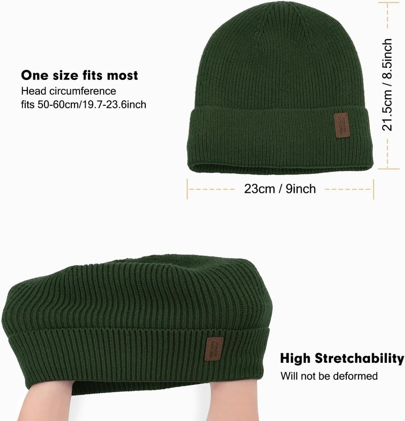 Wmcaps Winter Beanie for Men Women, Fleece Lined Beanie Soft Warm Knit Hat Ski Stocking Cuffed Cap - Image 3